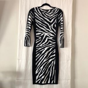 Cynthia Steffe form fitting zebra dress